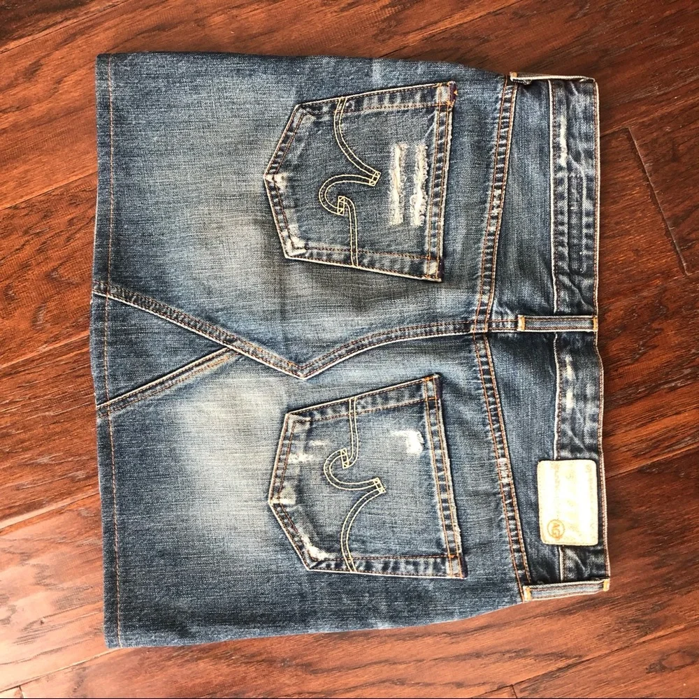 Y2K 90’s AG Mid-box skirt denim jean mini skirt